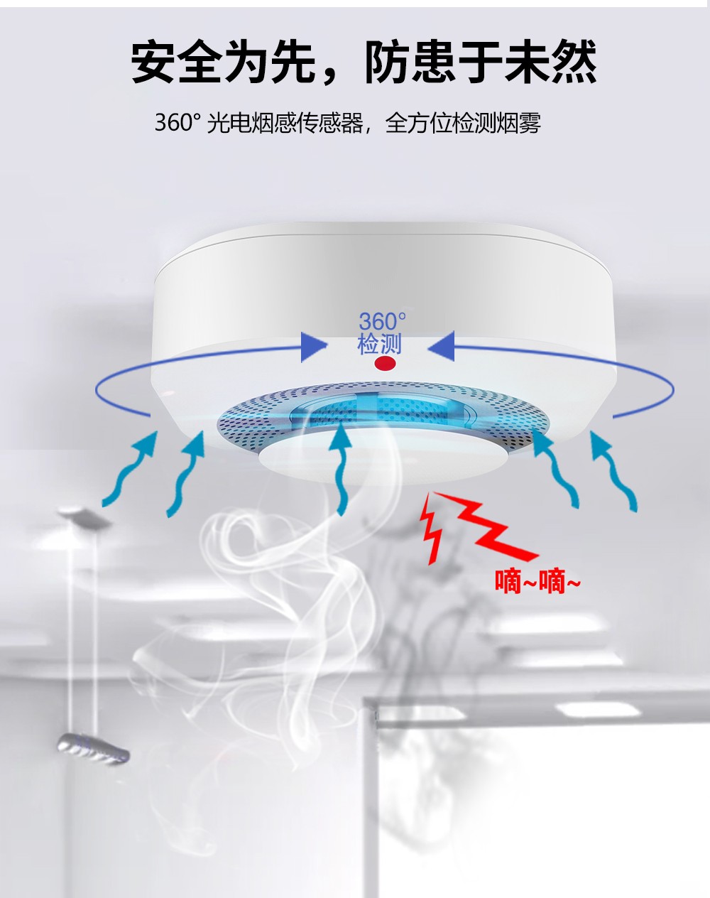 領航集團自主研發(fā)智慧煙感PA-441NB